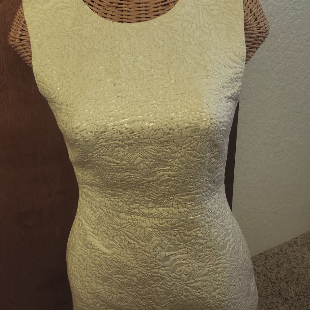 H&M Cream Textured Mini Dress
